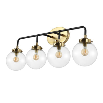 Caleb Brass Vanity Wall Sconce Clear